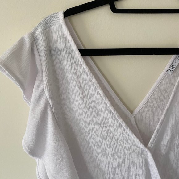 Zara White Ruffle Top - Picture 4 of 4